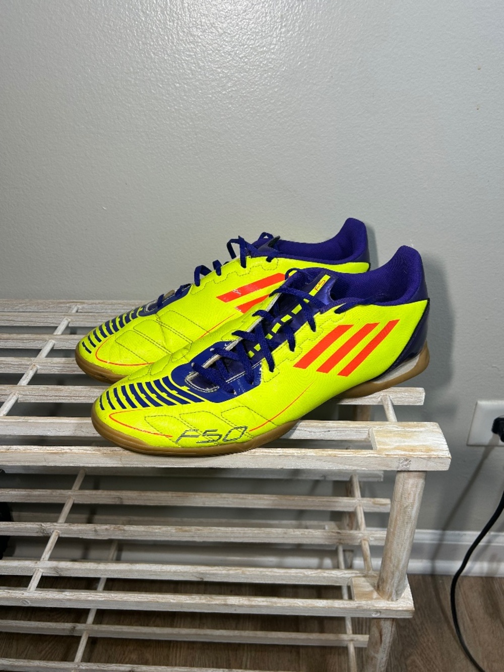 Adidas F50 F5 TRX Indoor Soccer Futbol Cleat Rare 2011 Messi Green Mens Sz 12